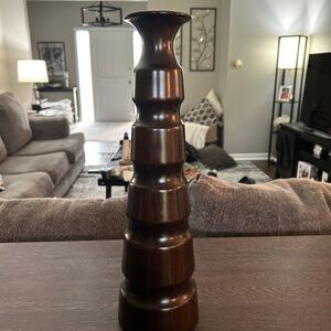Elegant Brown Wooden Vase